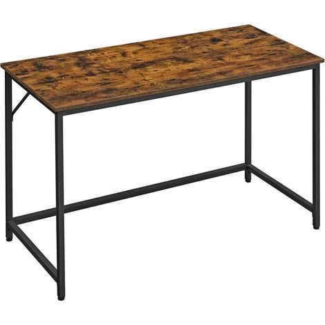 Escritorio mesa de trabajo 120 cm para oficina salón dormitorio montaje sencillo metal estilo industrial marrón rústico y negro 120001289 (1/3)