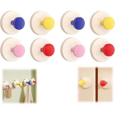 Paquete de 8 ganchos para toallas con ventosa, multicolor, de 6,1 x 6,1 x 4,4 cm. (1/3)