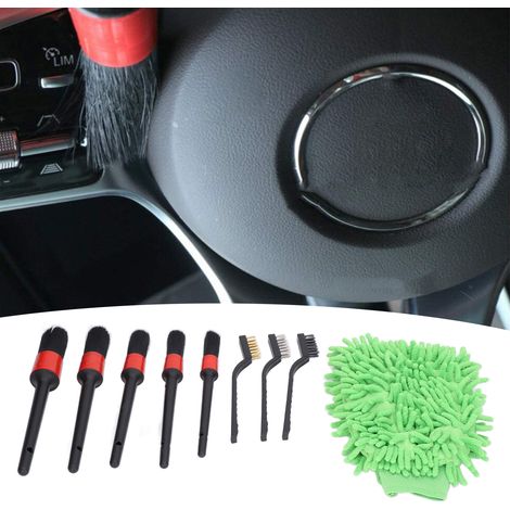 Kit de nettoyage automobile 9 pièces pour le nettoyage des jantes, de l'intérieur, de l'extérieur et du cuir. (1/5)
