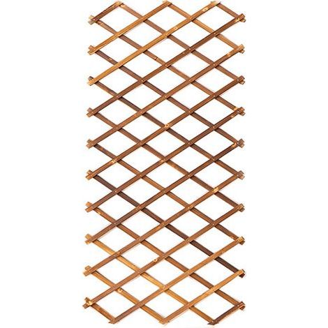 Treillis Extensible - Bois Naturel - Pour Plantes Grimpantes - Décoration Murale Jardin Terrasse - Dimensions Réglables Jusqu'à 44 x 23 cm - 1 Pièce (1/5)