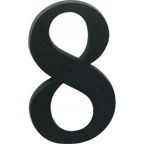 Numero civico 8 nero 19 cm