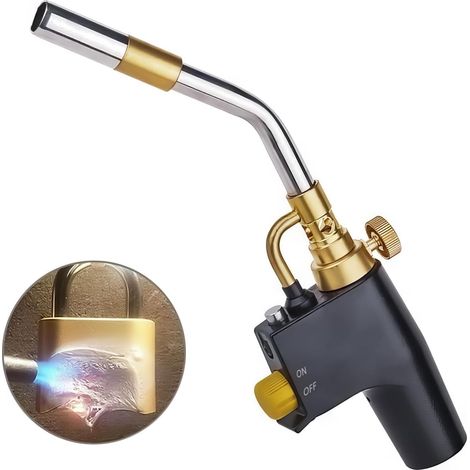 Torche Au Propane MAPP, Couleeur Heavy Métal Torche à Gaz Barbecue à Souder au Chalumeau Propane Soudure au Gaz à Haute Température Plomberie Robuste avec Allumage Piézopour Cuisine et Soudage (1/5)