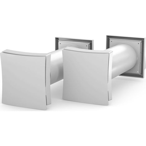 Dryzone Telescopic Passive Wall Vent White 100mm x 2 Pack