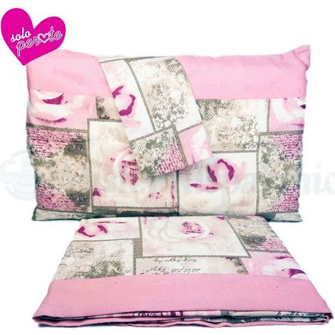 Trade Shop - WETTBEWERBSREGELN IN FLANELLA EFFETTO 3D MIT FEDERE COPRI CUSCINI ROSE -