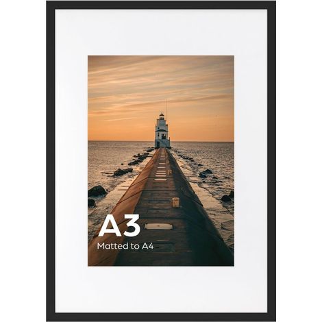 Bilderrahmen Posterrahmen Wand Büro Wohnung 1 Stück Schwarz A3 (1/5)
