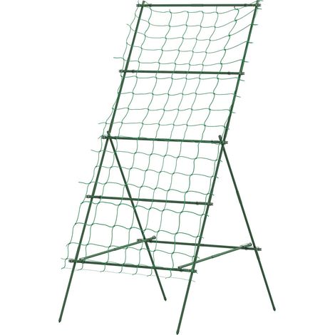 Rankgitter aus Stahl zum Stecken rostfrei Rankhilfe in A-Form für Kletterpflanzen Spalier 101x133x227 cm Garten Spalier Pflanzenspalier für Gemüse Blumen Kletterpflanzen Grün Aosom