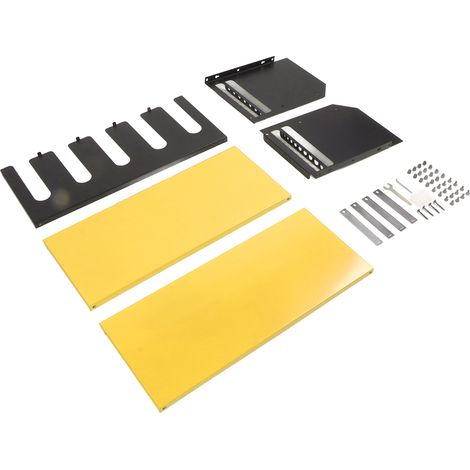 Support mural pour outils électriques 5 emplacements, porte-perceuse robuste en métal, rangement d'atelier garage, support lourd jaune pour perceuse, organisateur mural professionnel (1/5)