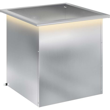 Garten-Pflanzkübel mit LED Silber 50 × 50 × 48 cm vidaXL (1/5)