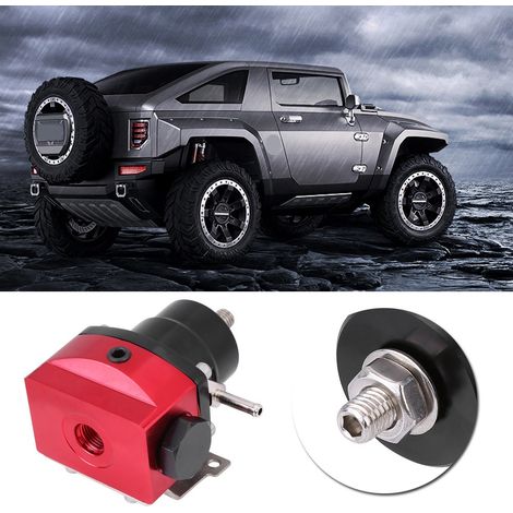Régulateur de pression de carburant réglable, manomètre 160 psi, raccord AN 6 universel, noir et rouge (1/5)