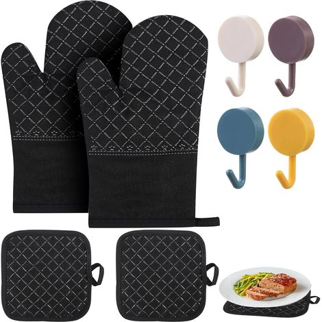 Gant de Four, yisight Gants De Four & Maniques Lot De 2, Gant résistant à la Chaleur, Résistant à la Chaleur 260℃, pour Cuisiner, Griller, Rôtir et Four
