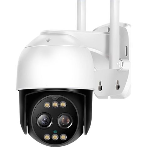 Caméra de sécurité à Domicile 8MP Double Objectif 2.8mm -12mm 10X Zoom 4K PTZ IP caméra extérieure AI Suivi Humain CCTV Audio sécurité vidéo Surveillance(WiFi NO Card) (1/5)