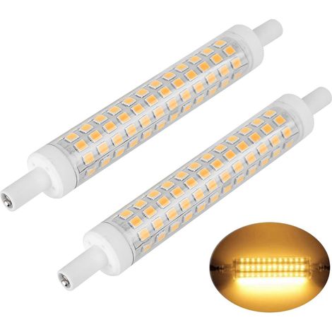Lot de 2 ampoules LED R7S 10W 120 à double culot, remplacement de lampe halogène AC85-265V (blanc chaud) (1/5)