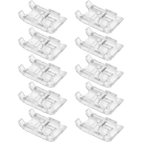 Pied-de-biche pour point satin 10 pièces Accessoire machine à coudre domestique Métal et plastique Robuste Vue claire Couture décorative (1/4)