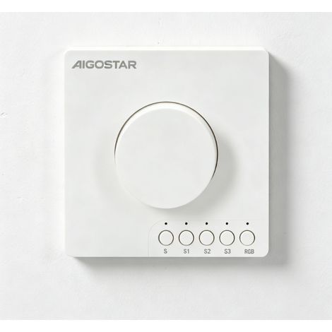 Interrupteur Variateur Rotatif Bluetooth Mesh Version DC Marque Aigostar Variateur Intelligent Pilotable par Application Domotique d'Intérieur Réglage Personnalisé Confort Ambiance Parfait (1/4)