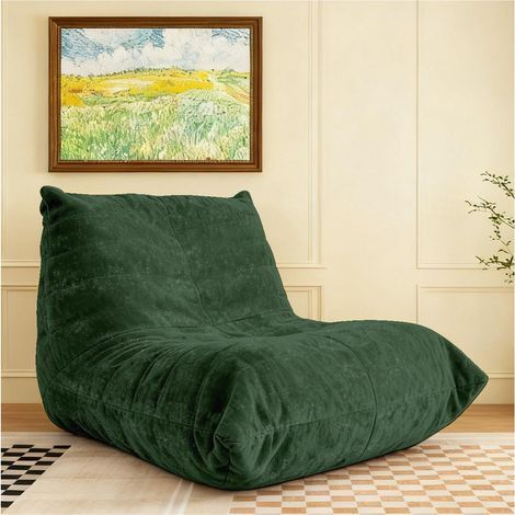 Canapé lounge luxueux en chenille brillante, pouf ergonomique offrant un soutien complet du corps, résistant aux taches et respirant pour les environnements de vie modernes