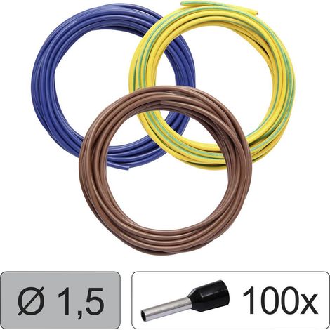 Quadrios 25CW123 Filo singolo LiFY 1.5 mm² Blu, Marrone, Giallo-Verde 1 KIT