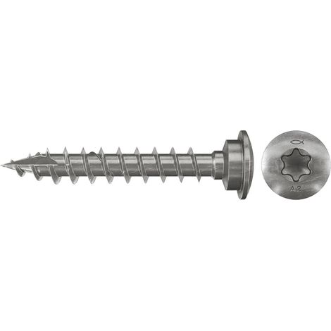 50 vis inox A2 tête plate TX Ø7,0 x 40 mm filetage total - Fischer (1/7)