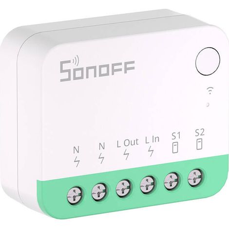 Interrupteur connecté WiFi 2 voies – Compatible Matter, Alexa, Google Home – Design ultra-compact pour espaces restreints – Contrôle APP – Sonoff