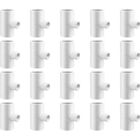 20 Pièces Raccords En T PVC Pour Abreuvoir Poulet Tuyauterie Plastique 1/2" Filetage FTP 1/8" (1/4)