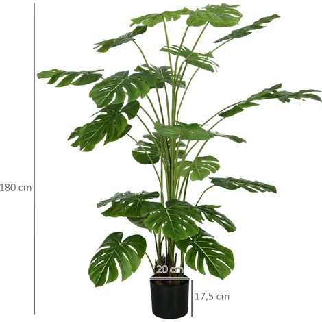 Plante artificielle Monstera 180cm verte 24 branches,arbre décoratif réaliste pour salon et aménagement intérieur. (1/5)