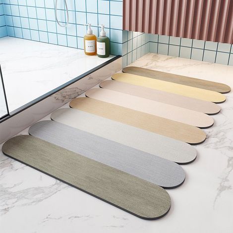 1 Badematte, Kieselgur, rutschfest, schnell absorbierend, Eisstielform, Badezimmer (1/5)