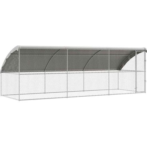 Refugio para perros 3 pcs Plateado 6 x 2 x 2 m vidaXL