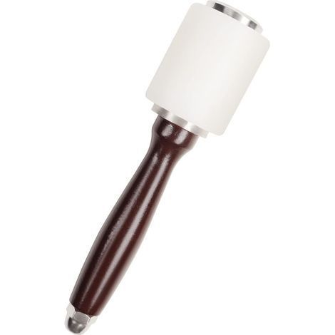 Martello per cuoio - 20,5 cm - Martello in gomma nylon con manico in legno - Attrezzi per cuoio per cucito, lavorazione del cuoio, artigianato in pelle, intaglio, punzonatura e stampaggio (1/5)