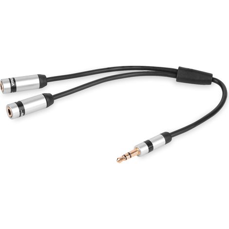 Adaptador jack estéreo de 3,5 mm - 2 conectores jack estéreo de 3,5 mm Slim Vitalco (A2) (1/5)