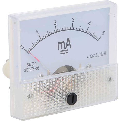 Amperemeter DC 0-5mA Rechteck Analog Strom Panel Zeigertyp Ampere Tester Messgerät Vertikale Installation (1/5)