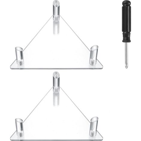 Set mit 2 transparenten, dreieckigen Acryl-Stützen für Basketball, Fußball, Rugby und Volleyball