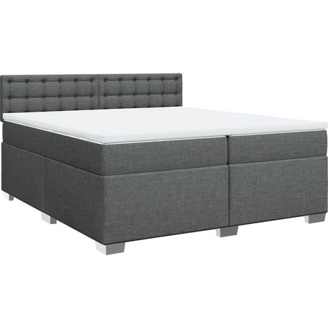 Maison Exclusive - Giroletto a Molle con Materasso Grigio Scuro 200x200 cm Tessuto