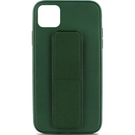 Coque semi-rigide magnétique avec support pour iPhone 12 MINI - verte (1/3)