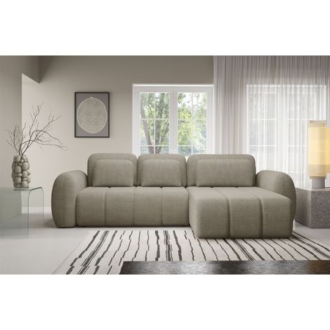 Ecksofa Schlafsofa Sofa CARIA in Stoff Quelle Beige Ottomane Rechts (1/5)