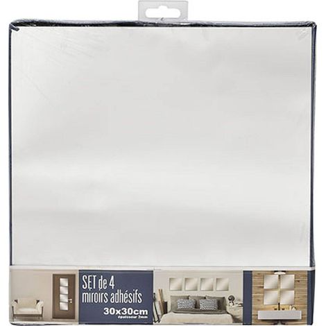 Set di 4 specchi quadrati 30x30cm 2mm - liscio - Tendance