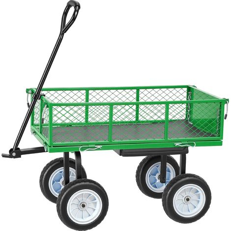 Chariot de jardin avec siège, 226,8 kg, siège de travail roulant en acier avec roues, tabouret de jardin robuste, avec plateau à outils et poignée réglable, chariot d'extérieur, pour pelouse, terrasse (1/5)