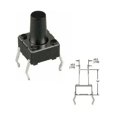 BOUTON POUSSOIR MICRO, HAUT DU BOUTON 9.5 MM POUR PIECES TELEVISEUR - LCD - 287469 (1/3)