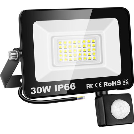 Projecteur LED Extérieur 30W 3000LM Blanc Froid 6000K IP66 Étanche Eclairage Exterieur Lumière de Sécurité LED pour Jardin Patio Garage