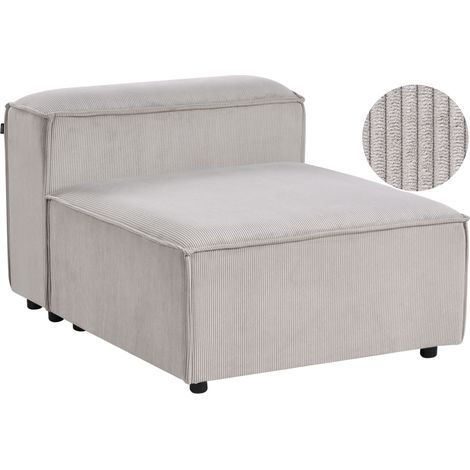 Sillón moderno tapizado sección 1 plaza elemento modular de sofá asiento patas negras pana gris pardo Ardal (1/5)