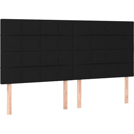 Maison Exclusive - Testiera Nera 200x5x118/128 cm Tessuto