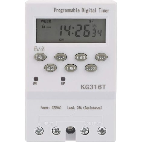 Minuterie numérique KG316T 220V à microprocesseur, minuterie numérique à programmation automatique (1/5)