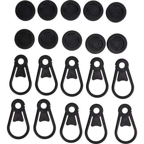 10 Pièces Mousquetons en Plastique pour Tentes de Camping, Attaches de Corde Anti-Vent pour Auvent, Fixations de Tirage (1/5)