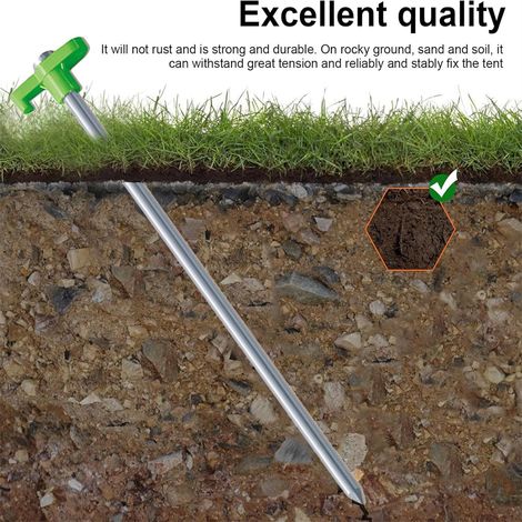 piquets de tente en – de longs et durables avec supports en pour le camping 180 x 6 mm 16 Plastique Acier (1/5)
