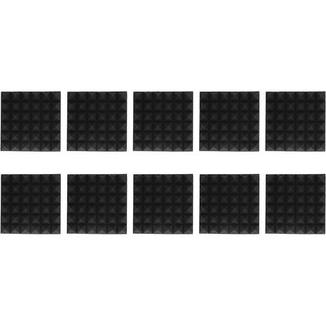 10 panneaux de mousse acoustique pyramidaux en polyuréthane pour une réduction efficace du bruit.