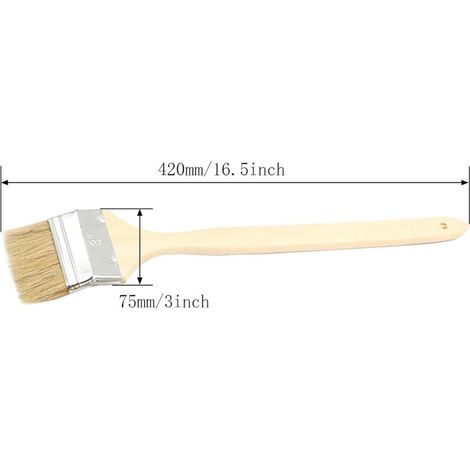 Tête de brosse largeur 75mm/3 pouces de Long, manche en bois, virole en métal, pinceau courbé, brosse de radiateur Beige 704 (2 pièces) (1/4)