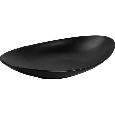 Plateau Decoratif, Plat Ovale Noir, Assiette de Style Japonais, Bol à Bijoux, Clé Plat Bijoux Bol Décoratif, Plateau de Rangement, Organisateur Porte-Clés pour Entrée, Commode Décor, 25x13.5cm (1/5)