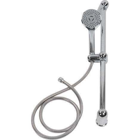 Barre de douche coulissante pivotante à 360°, hauteur réglable, flexible de 1,5 m, acier inoxydable 304 G1/2 pour salle de bain. (1/5)