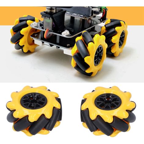 Roues Mecanum 48mm pour Robot Intelligent - 2 Paires, Composants DIY Omnidirectionnels, Pièces de Voiture Jouet (1/5)