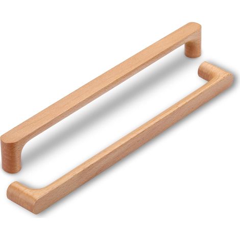 Pièces Poignée de Meuble Bois 256mm,poignées de tiroir en Bois pour Bureaux Tiroirs Armoires Placard (1/5)