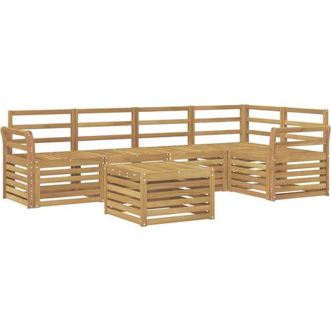 Outdoor Sofa Set 6 pcs White 59 x 59 x 37 cm Solid Acacia Wood vidaXL (1/5)