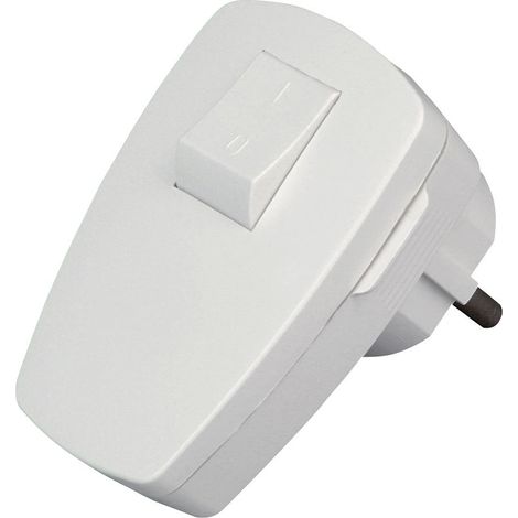Kopp 170402006 Spina angolata di sicurezza Plastica con interruttore 230 V Bianco IP20